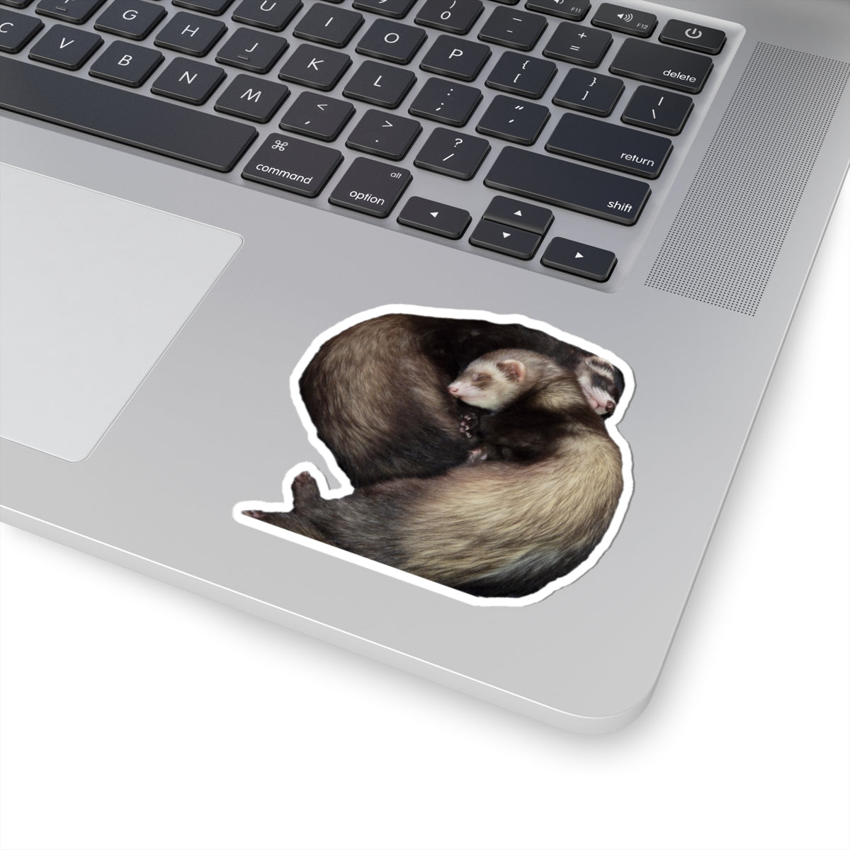 Ferret Love Kiss-Cut Stickers, Cute Animal Stickers, Ferret Lover Gifts, Pet Decor, Unique Laptop Stickers, Adorable Ferret Art