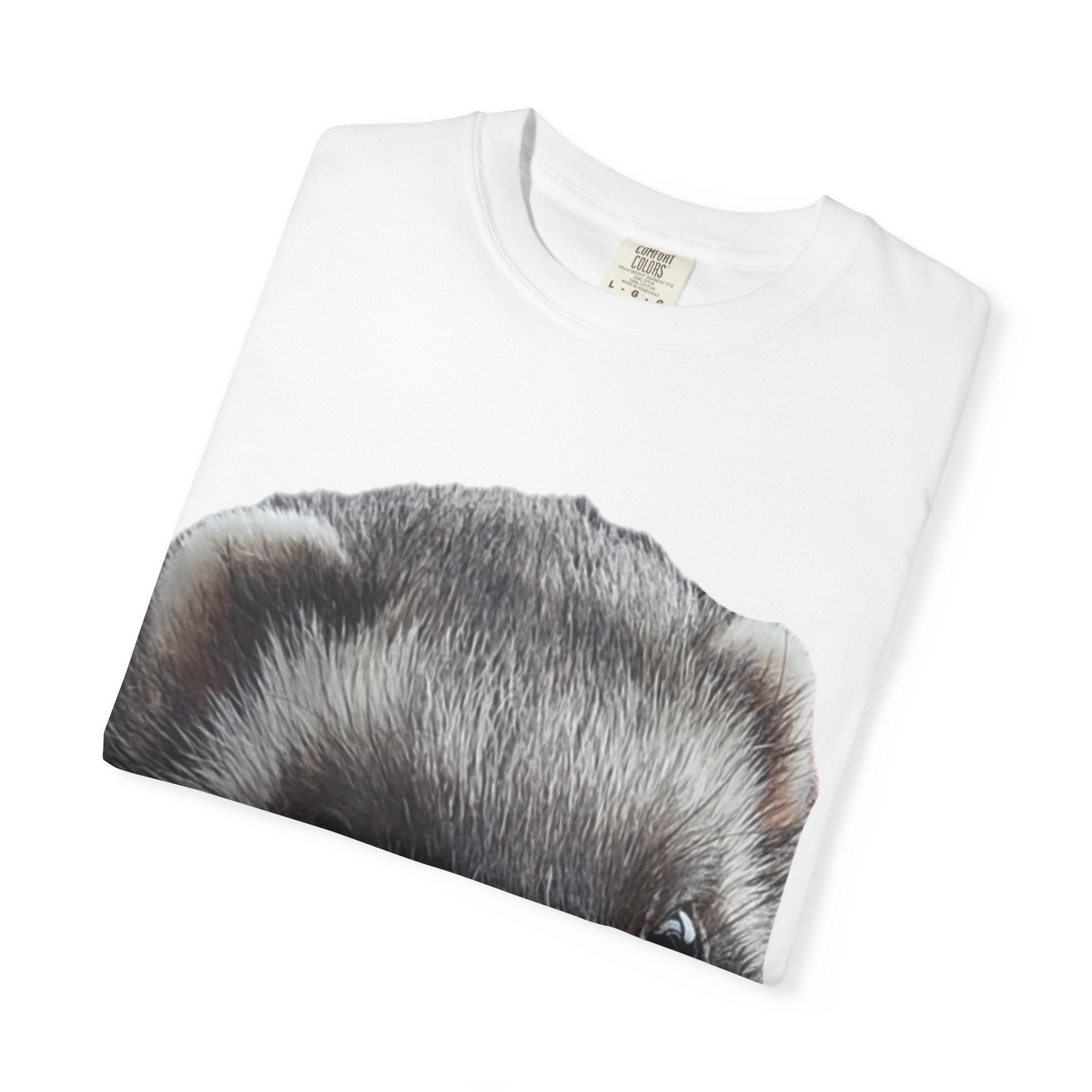 Funky Animal Face T-Shirt, Cute Ferret Tee, Unisex Garment-Dyed Shirt, Animal Lovers Gift, Casual Wear, Unique Graphic Tee