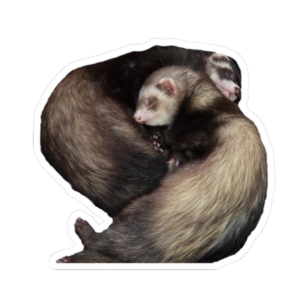 Ferret Love Kiss-Cut Stickers, Cute Animal Stickers, Ferret Lover Gifts, Pet Decor, Unique Laptop Stickers, Adorable Ferret Art